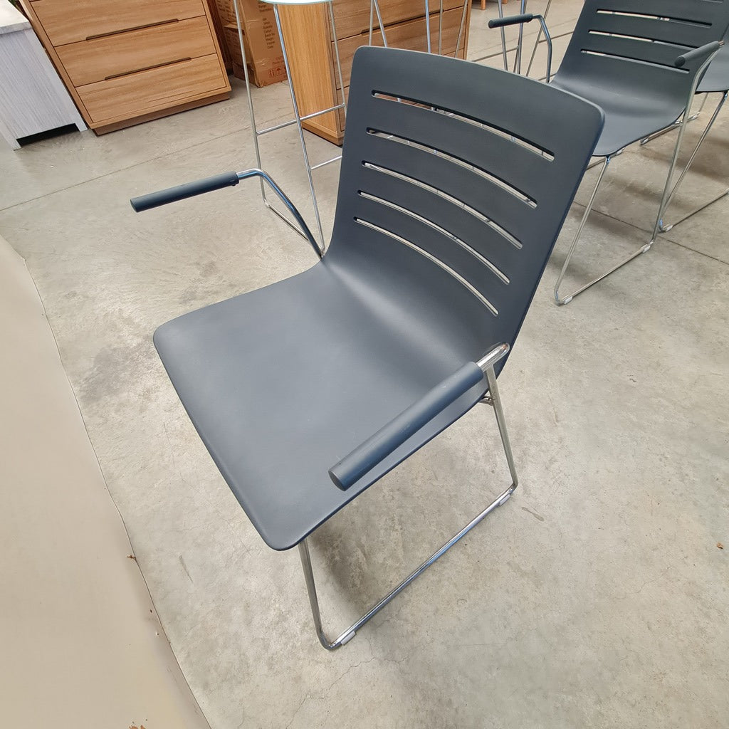 Set of 5 Modern Designer Sled-Base Chairs