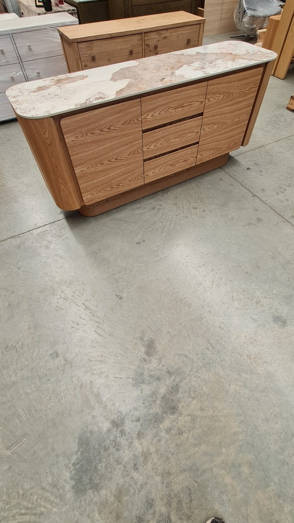 Modern Ceramic - Top Ash Veneer Sideboard