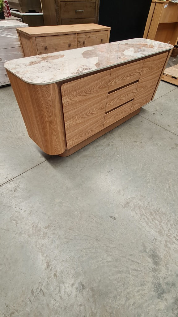 Modern Ceramic - Top Ash Veneer Sideboard