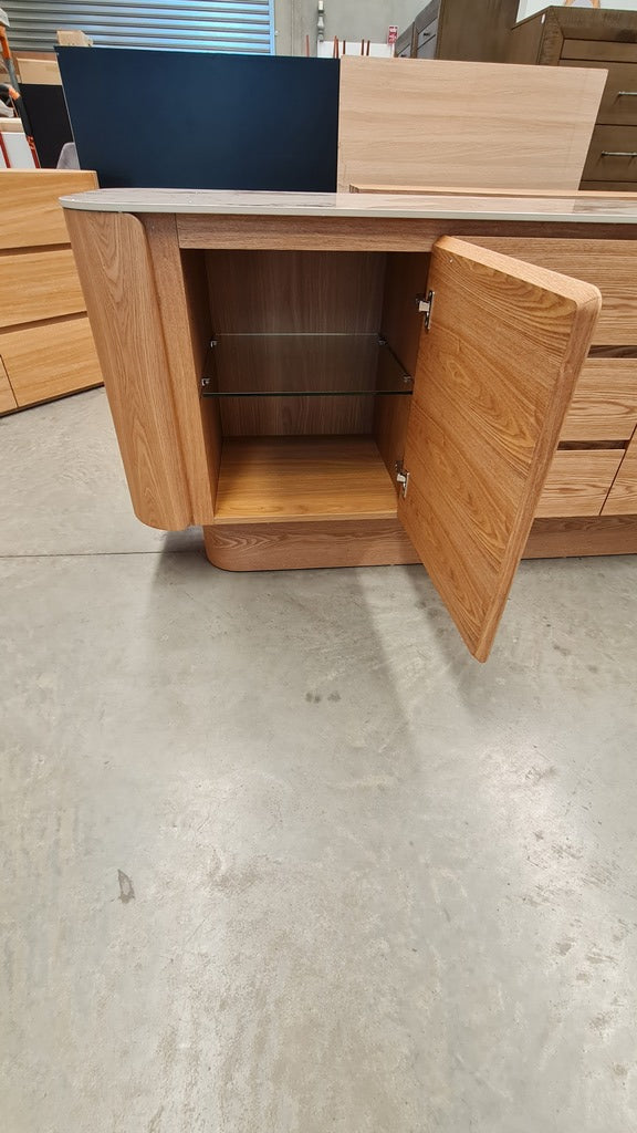 Modern Ceramic - Top Ash Veneer Sideboard