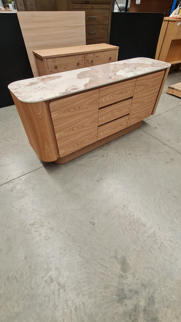 Modern Ceramic - Top Ash Veneer Sideboard