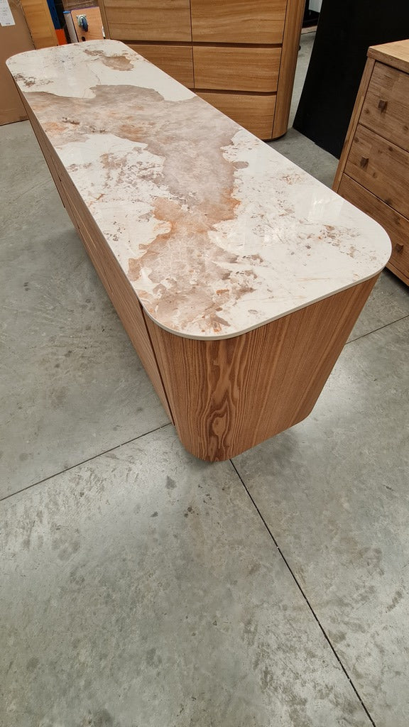 Modern Ceramic - Top Ash Veneer Sideboard