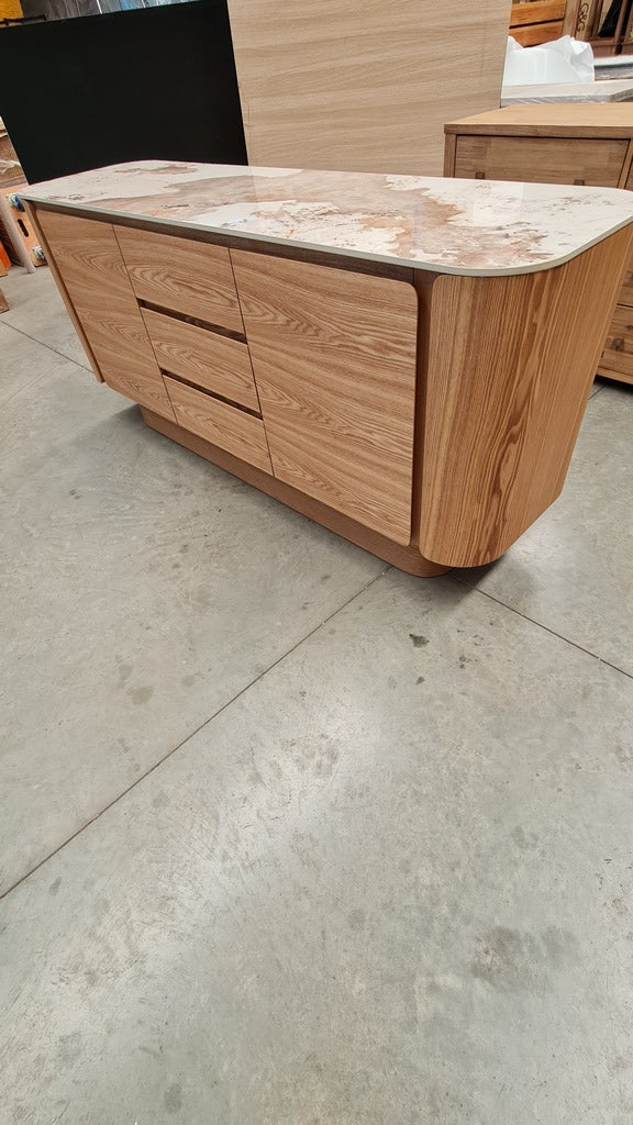 Modern Ceramic - Top Ash Veneer Sideboard