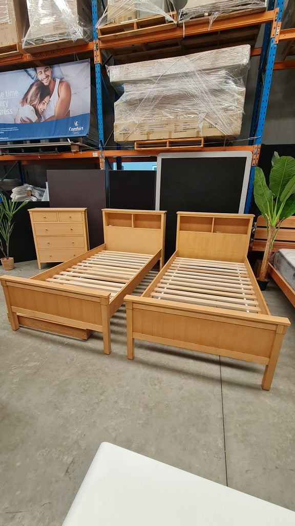 Ash Timber 4 piece King Single Bed Package