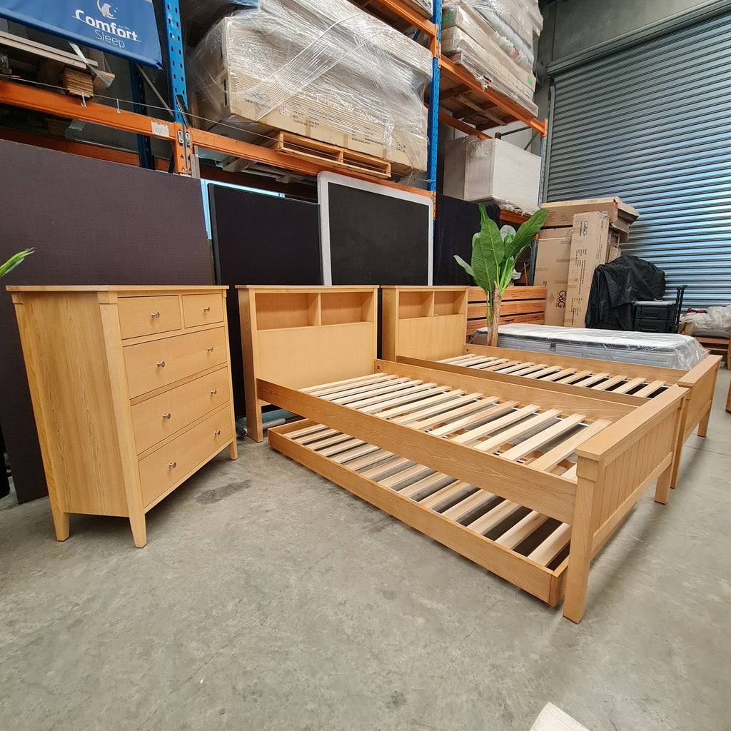 Ash Timber 4 piece King Single Bed Package