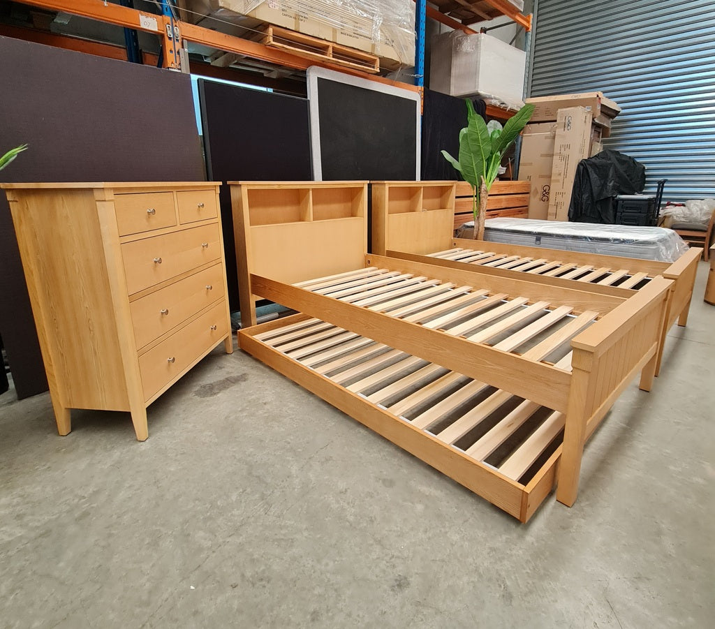 Ash Timber 4 piece King Single Bed Package