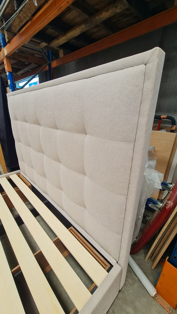 Light Grey-Cement Warwick Fabric 4 Drawer KING Storage Bed