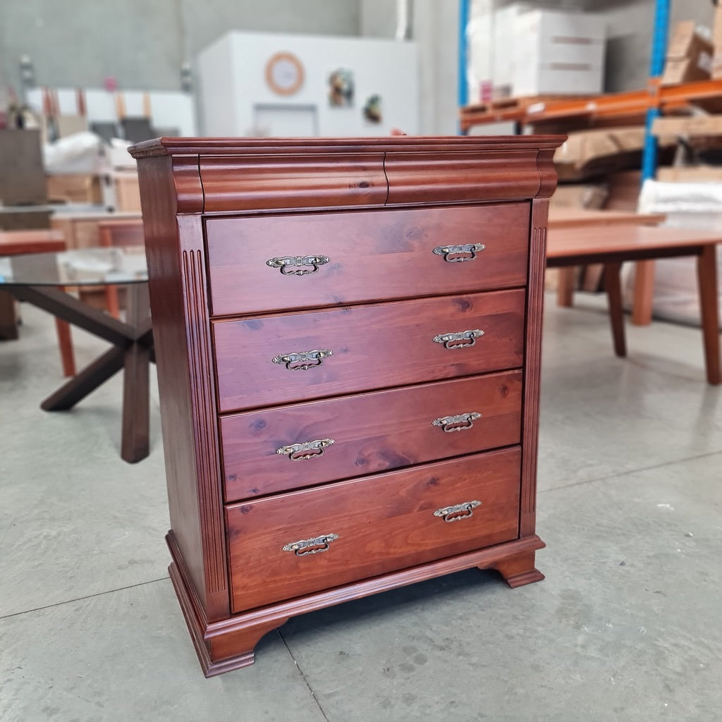 Classic Solid Timber Tallboy - hidden drawers