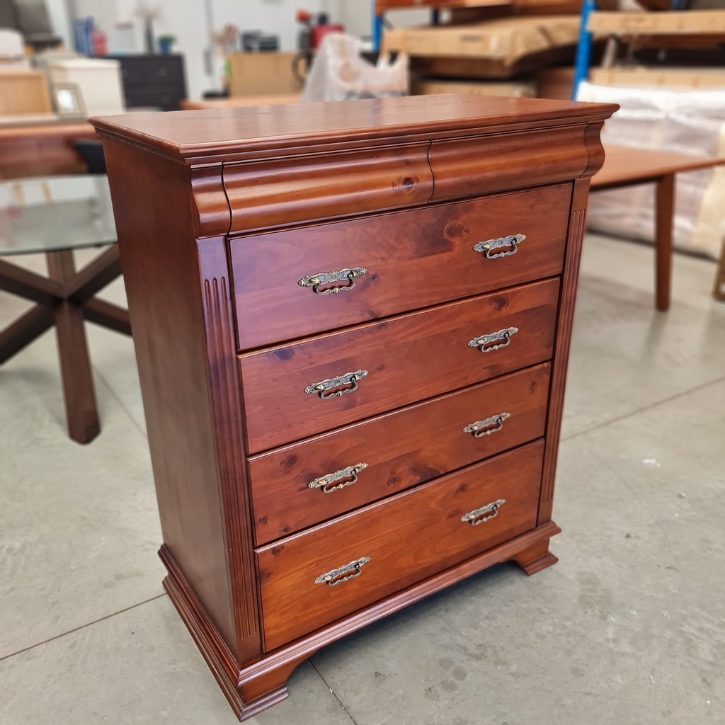 Classic Solid Timber Tallboy - hidden drawers