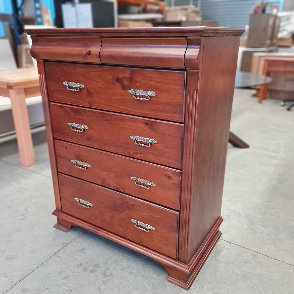 Classic Solid Timber Tallboy - hidden drawers