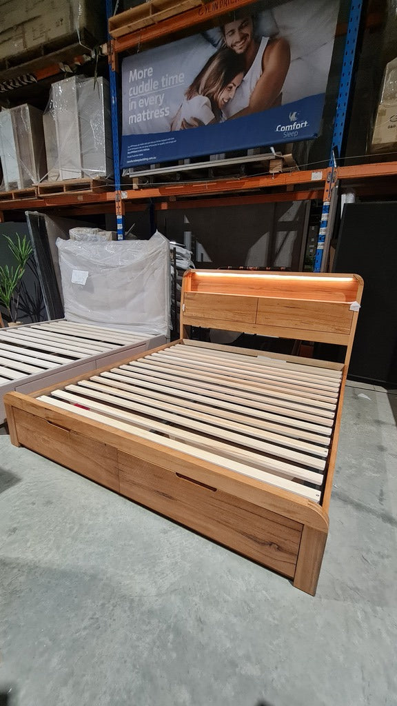 King Marri Timber Gas Lift Storage Bed