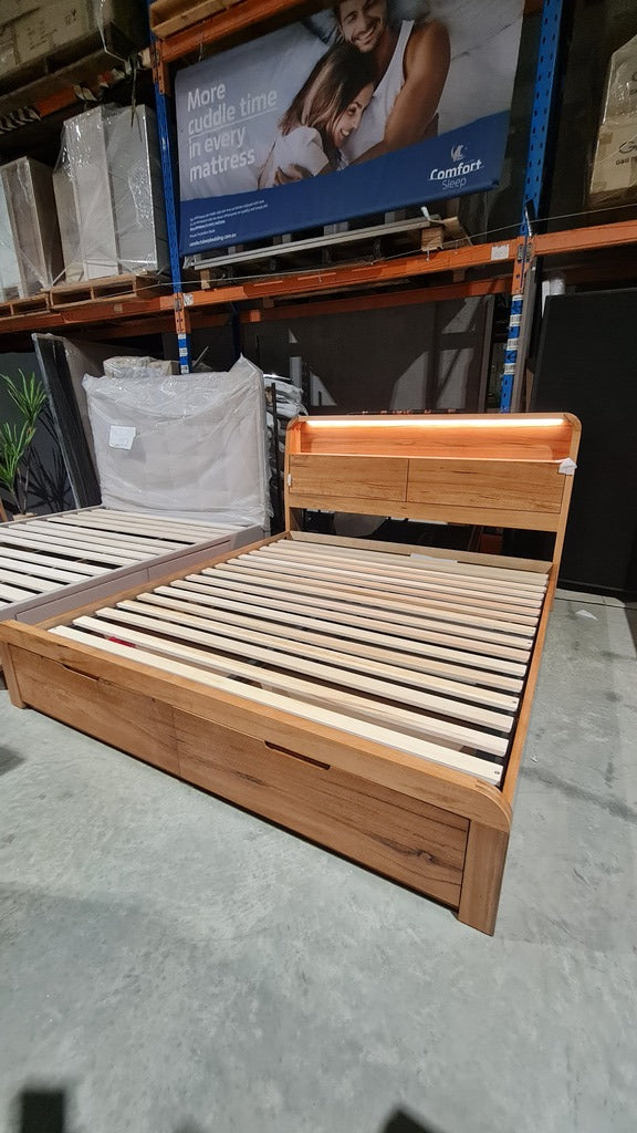 King Marri Timber Gas Lift Storage Bed