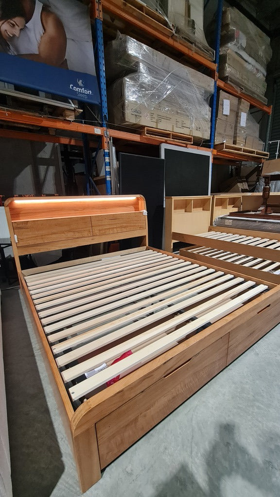 King Marri Timber Gas Lift Storage Bed