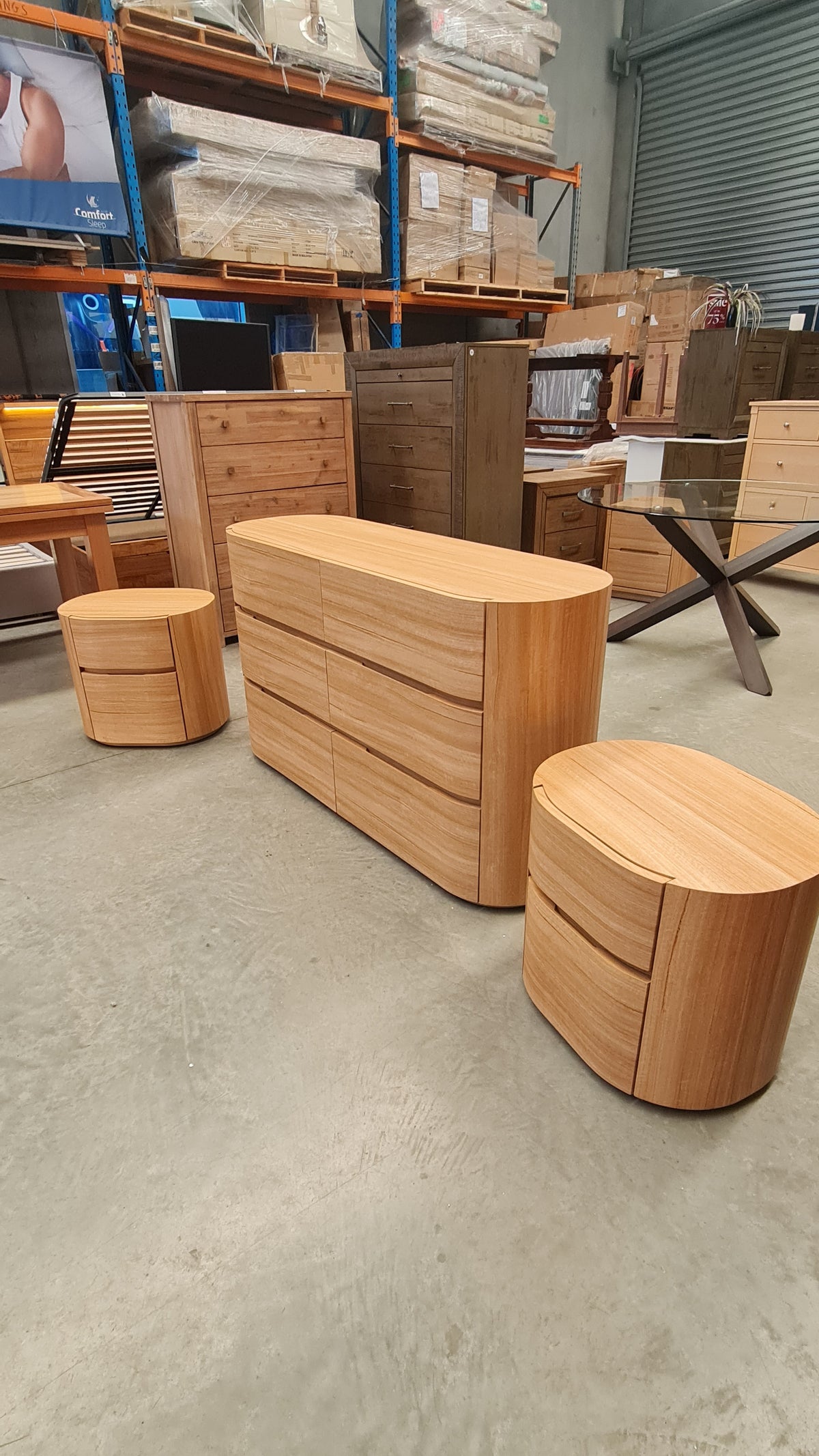 Urban Chic Natural Dresser and Bedside Table Package