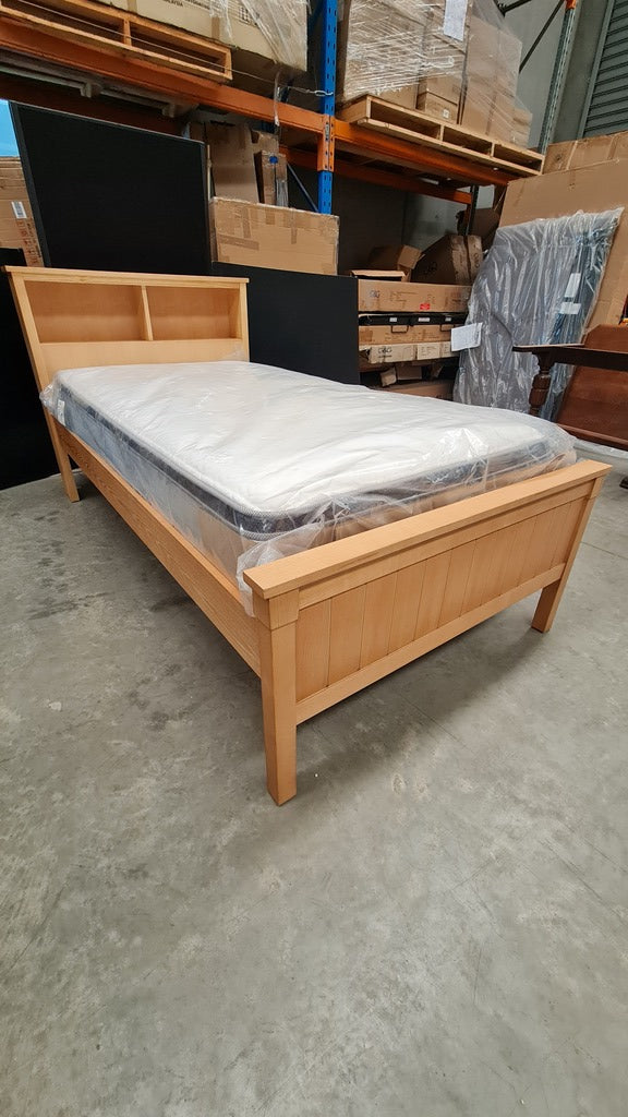 Ash Timber King Single Bed with Verve Serenity Ultima Plush Mattress(Sealed New)