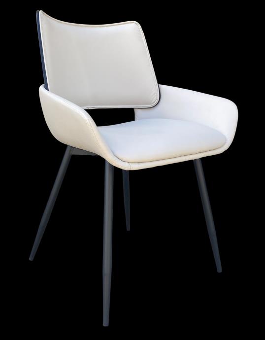 Indigo dining chair shown from the front in black and beige