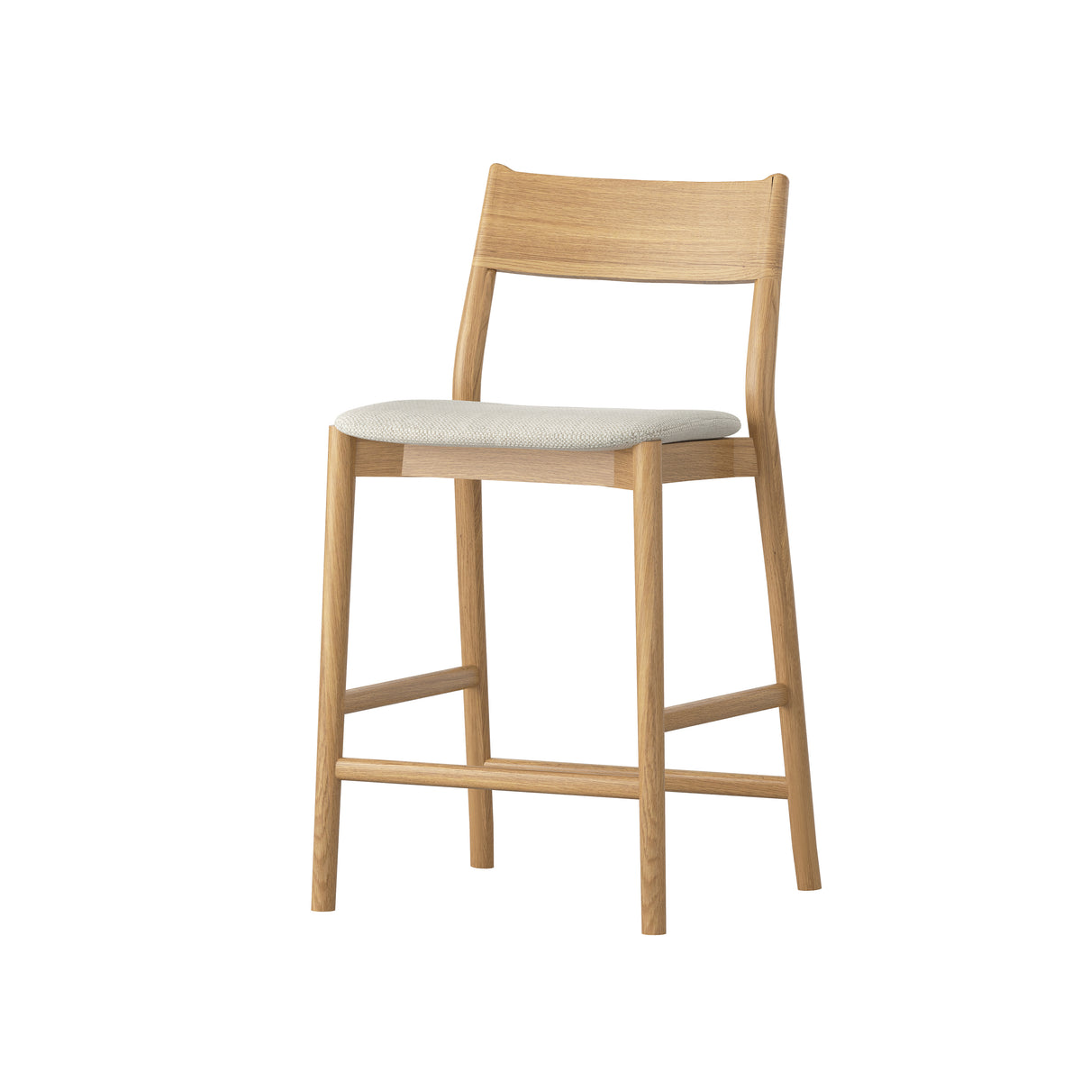 Sage Oak Stool Bar Stool - Natural Oak - Silver Sage Fabric - ex-display sample furniture