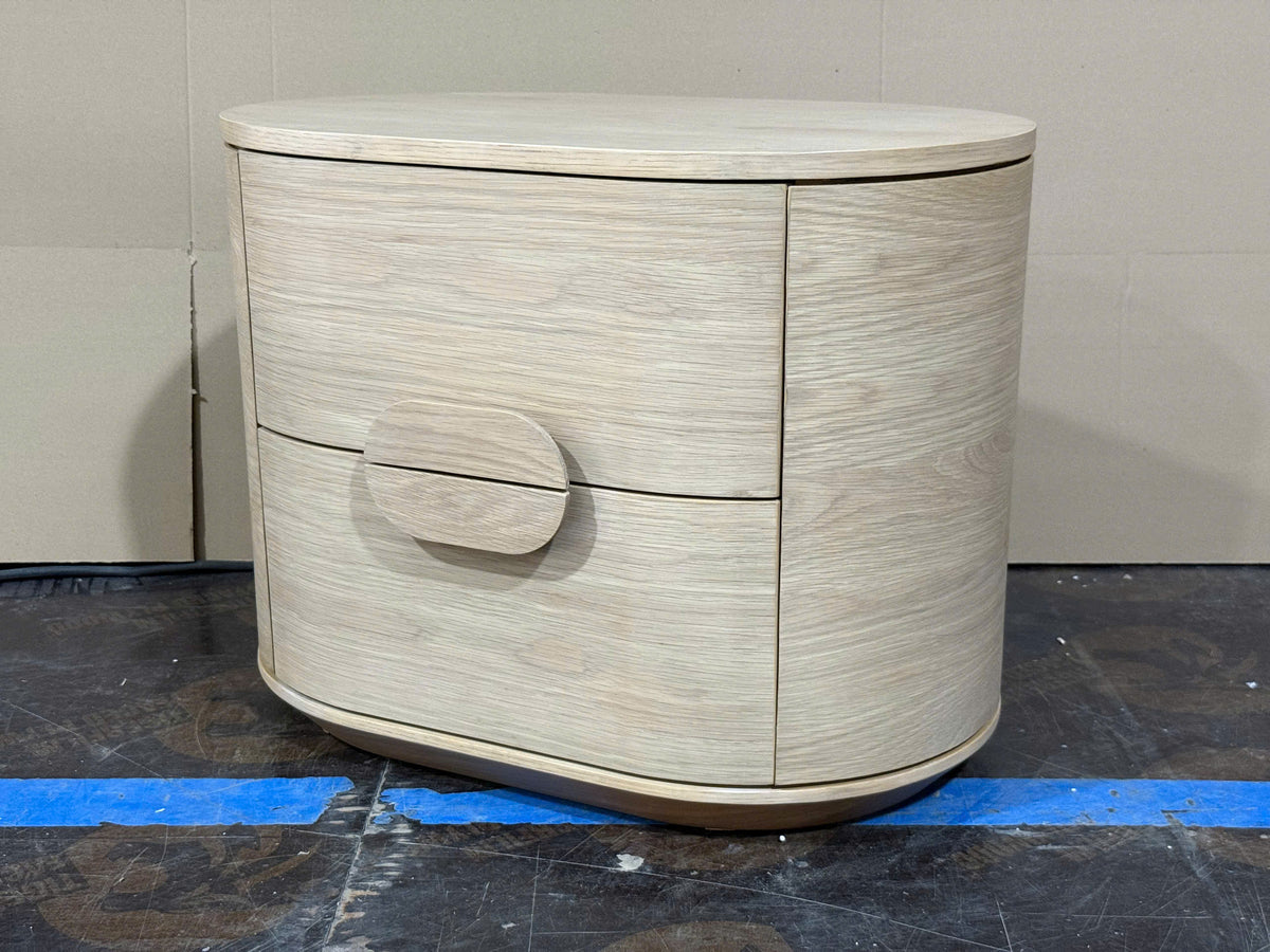 Crema Haven Bed Bench - Oak Crema &amp; Fabric - ex-display sample furniture