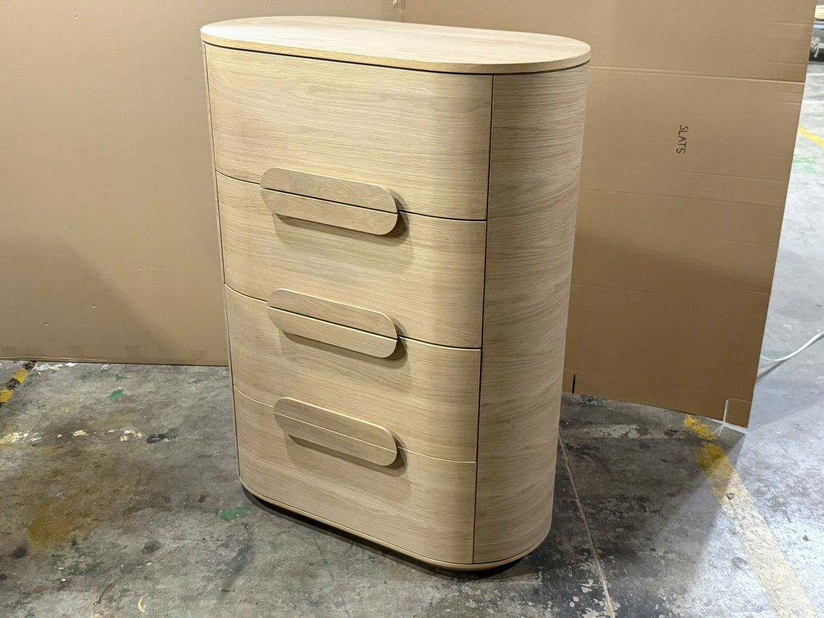 Crema Haven Tallboy - Oak Crema - ex-display sample furniture