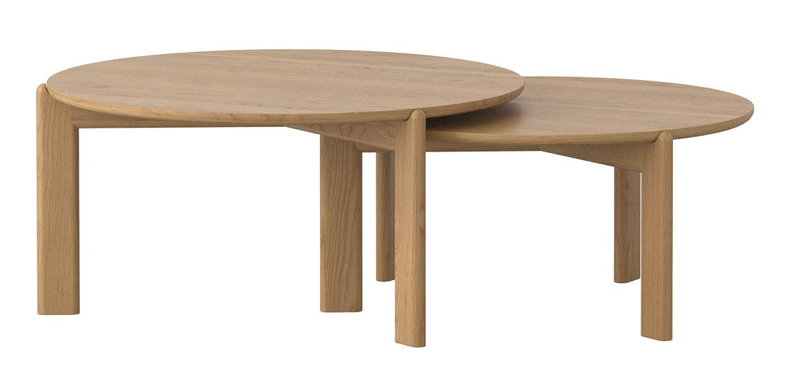 Wattleford Coffee Nesting Tables Set - Oak Natural (Set Of 2) - clearance furniture
