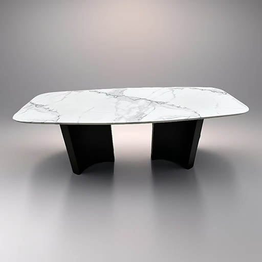 Midnight Stone Dining Table 2200 - Ty0092 / Black - ex-display sample furniture