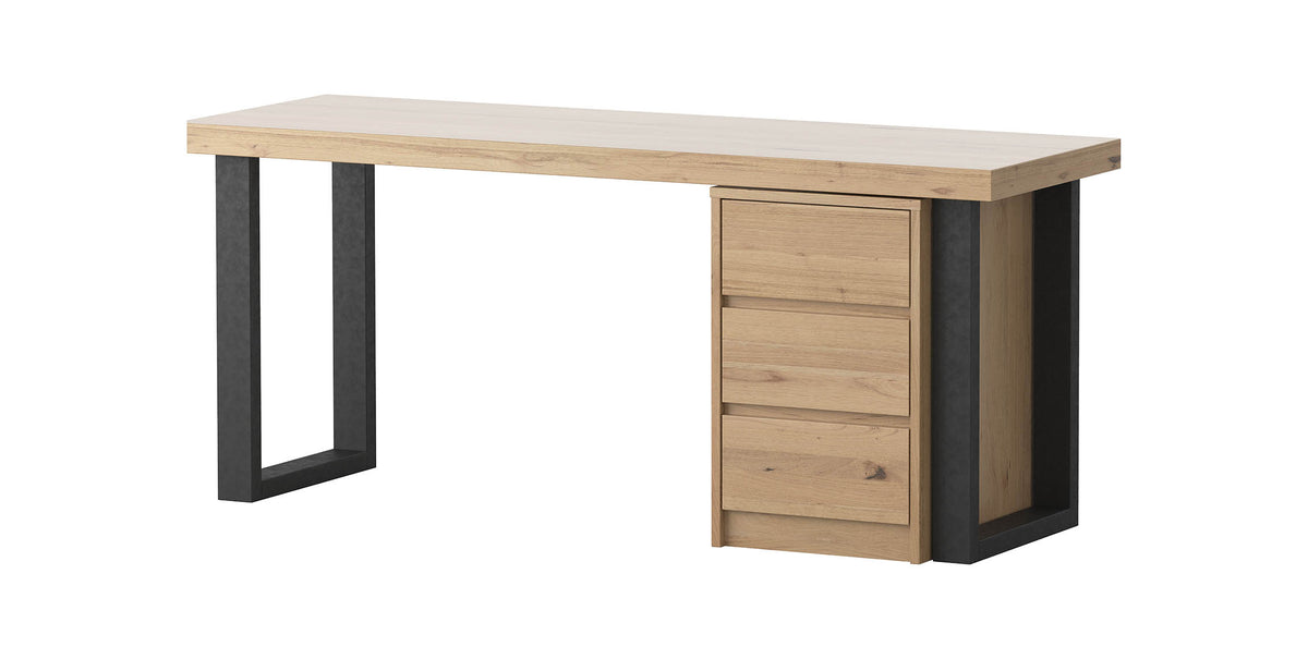 Ironbark Desk W 3 Drawers - Messmate - clearance furniture