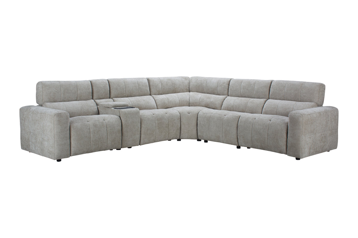 Curio Comfort 5-Seat Modular Corner Set with Console - Rb478-30 Fabric - ex-display sample furniture