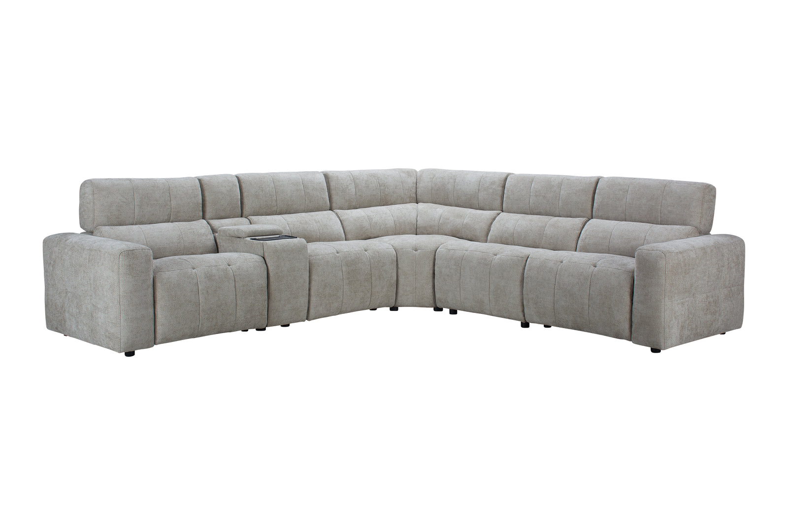 Curio Comfort 5-Seat Modular Corner Set with Console - Rb478-30 Fabric - ex-display sample furniture