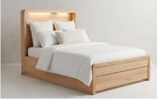Brackenridge Bed with Bookcase Head, Gas Lift Storage and Drawers