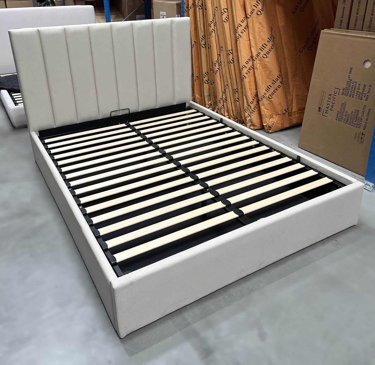 Ivory Sleep Queen Bed - Cream White - ex-display sample furniture