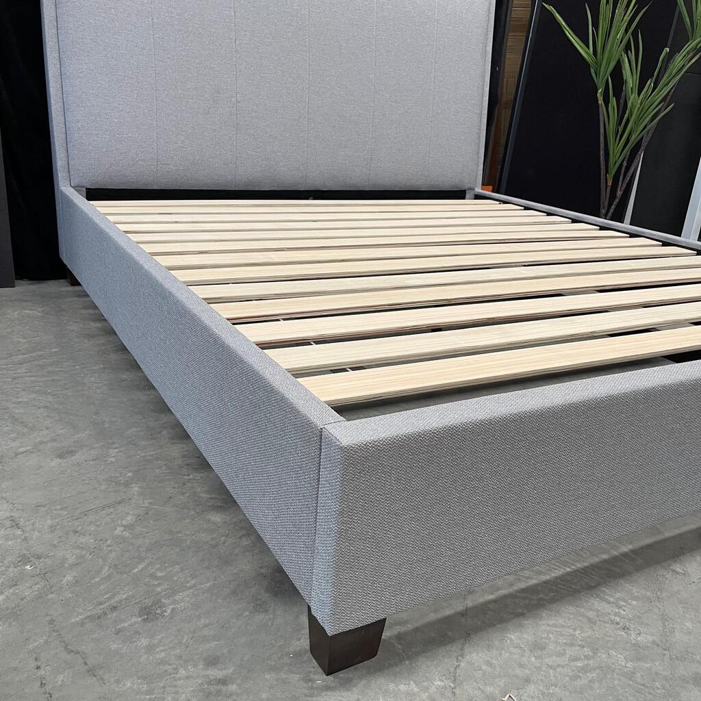King Bed Frame – Warwick &#39;Light Grey&#39; Fabric