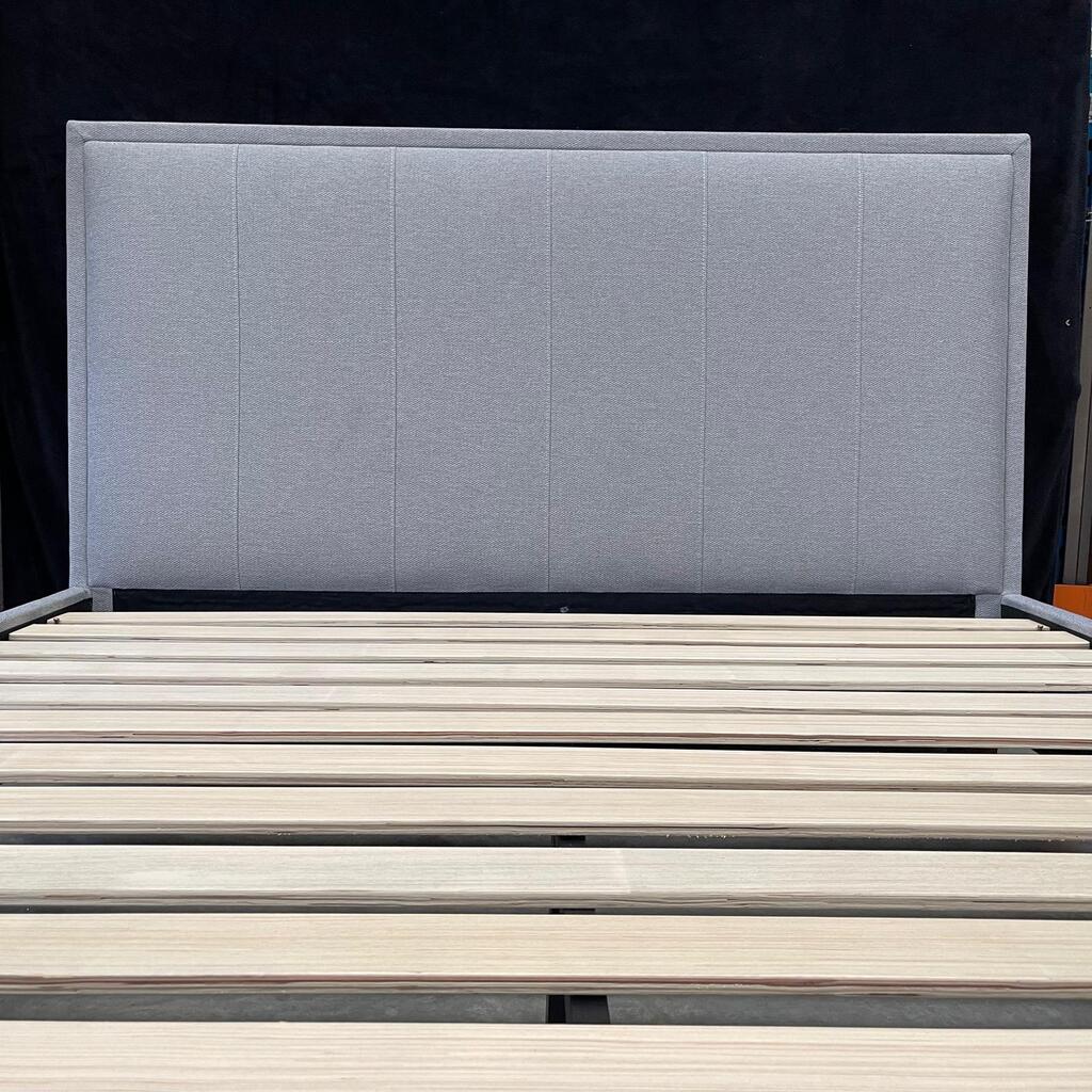 King Bed Frame – Warwick &#39;Light Grey&#39; Fabric