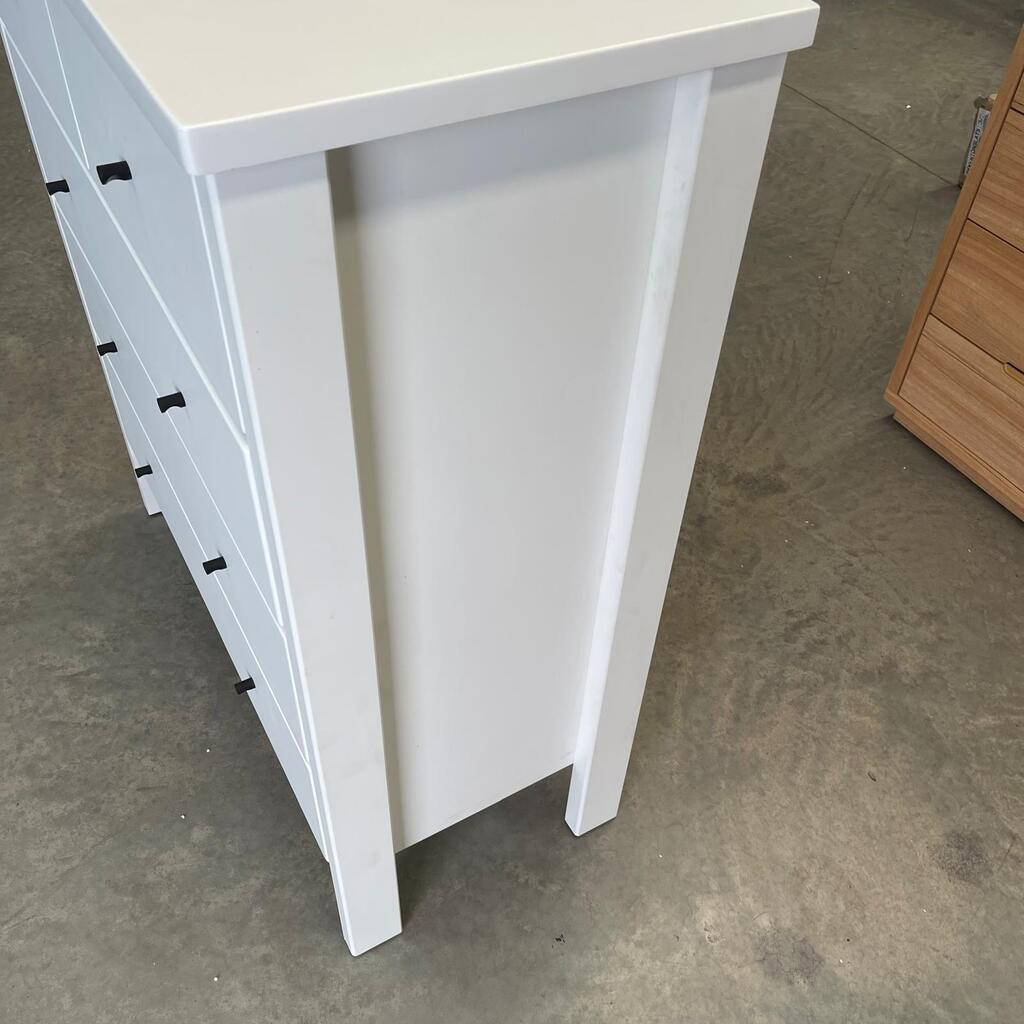 Aspro White 5 Drawer Tallboy