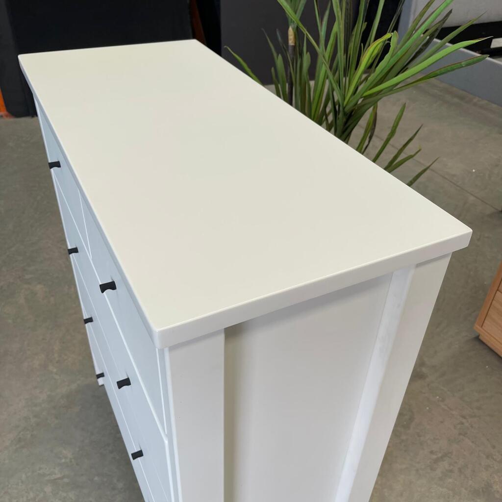 Aspro White 5 Drawer Tallboy