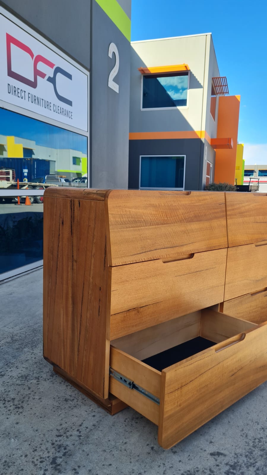 Marri Timber 6 Drawer Dresser