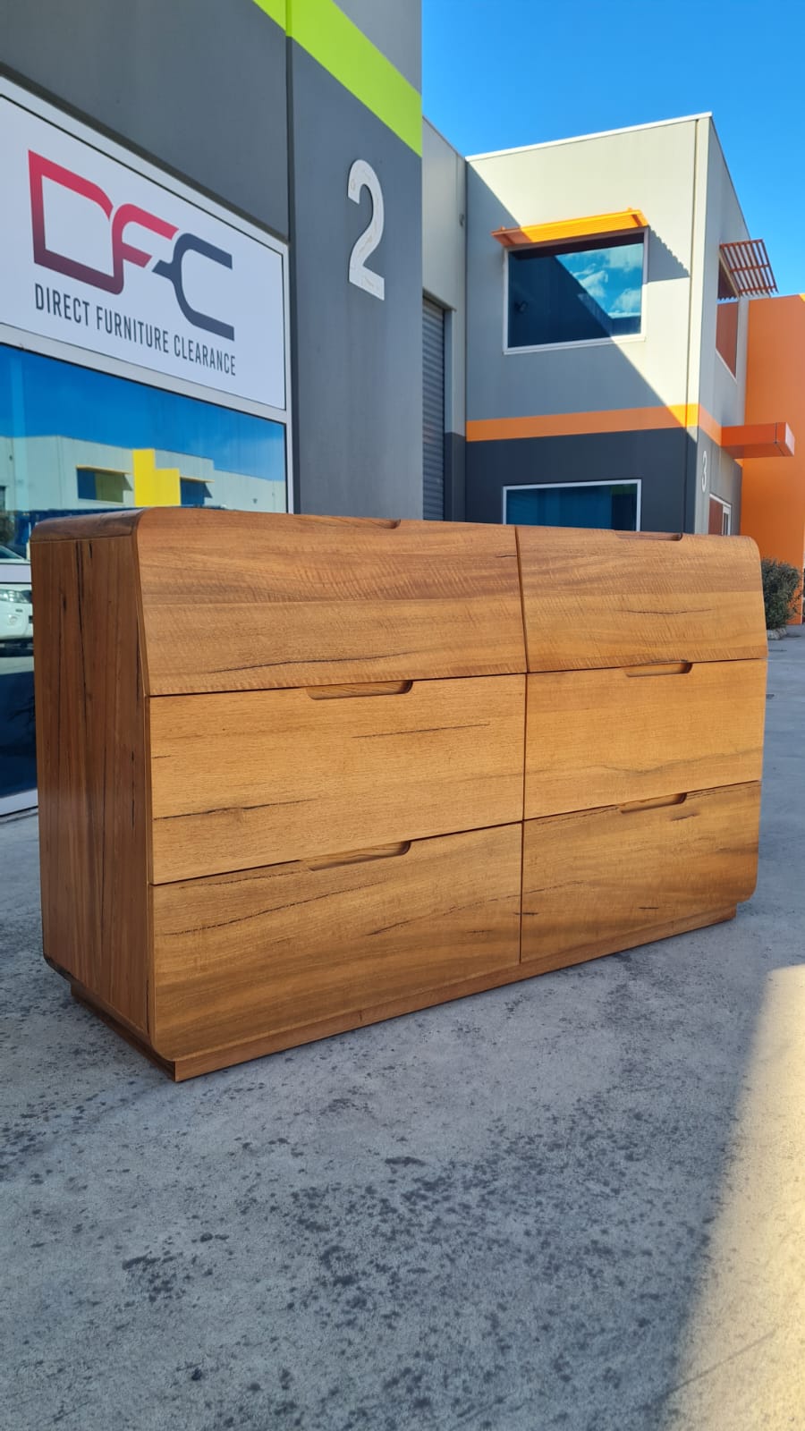 Marri Timber 6 Drawer Dresser
