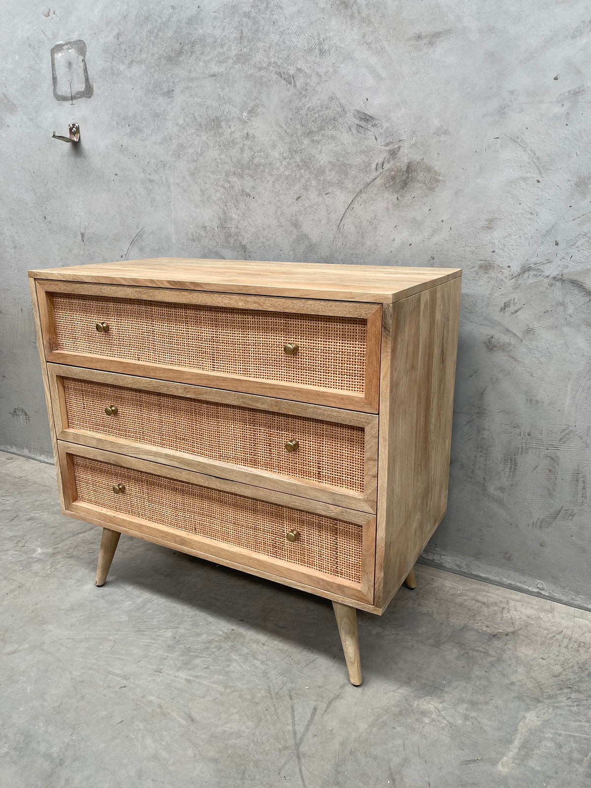 Rattan 3 Drawer Dresser