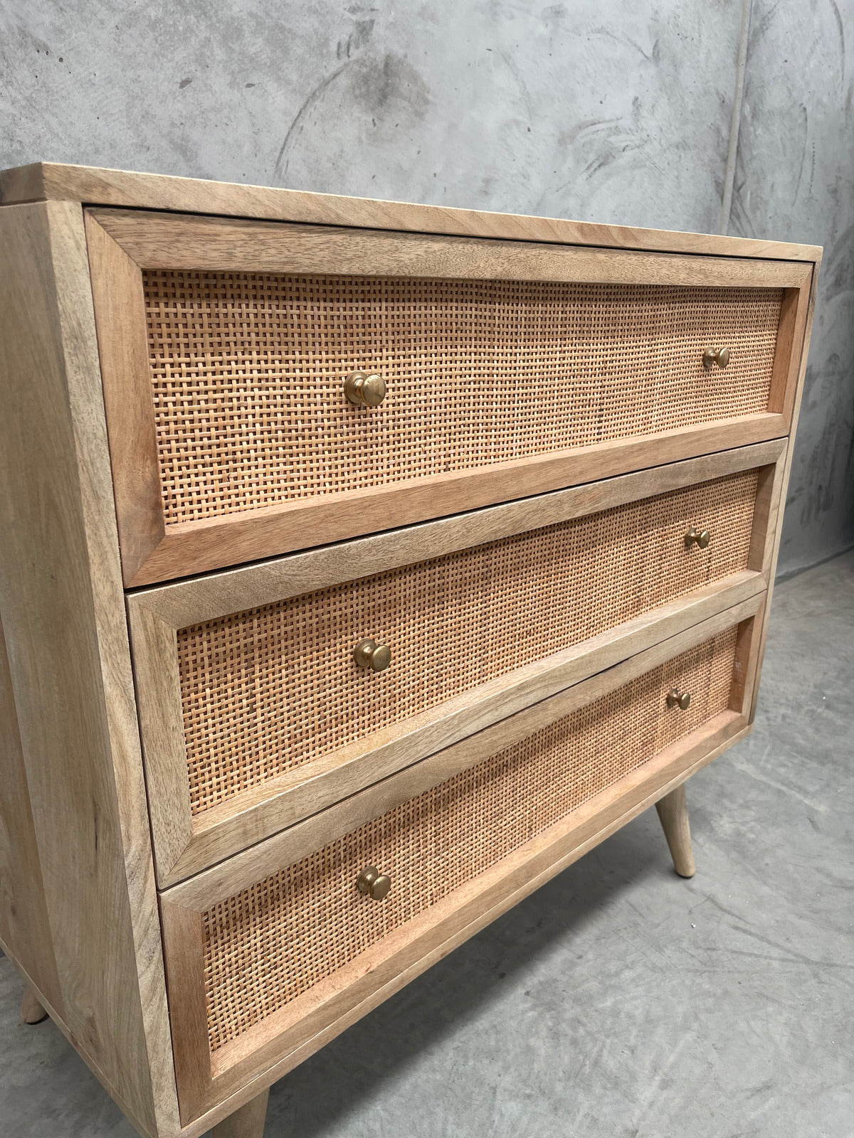 Rattan 3 Drawer Dresser