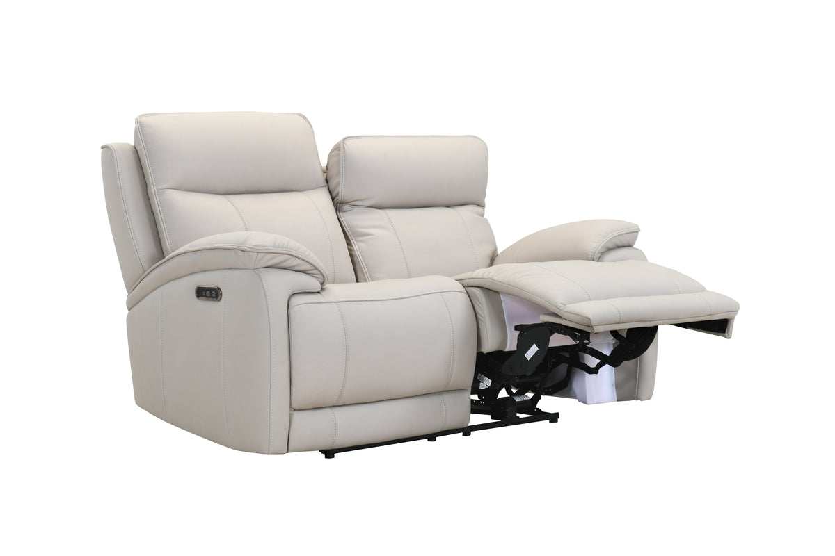 Tahini Duo (34580) - 2 Seater Sofa - Power Recliner &amp; Headrest - Tahini Leather - ex-display sample furniture