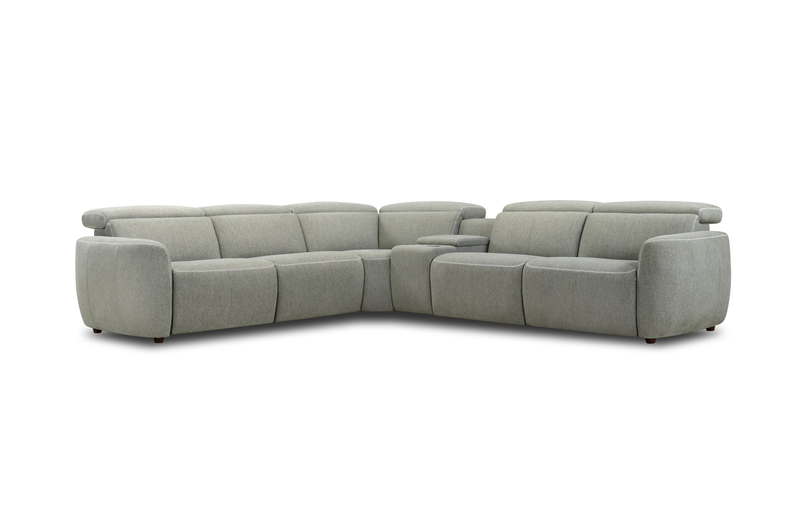 Sage Corner 5-Seat Modular Corner Set with Console - Sage Fabric - ex-display sample furniture