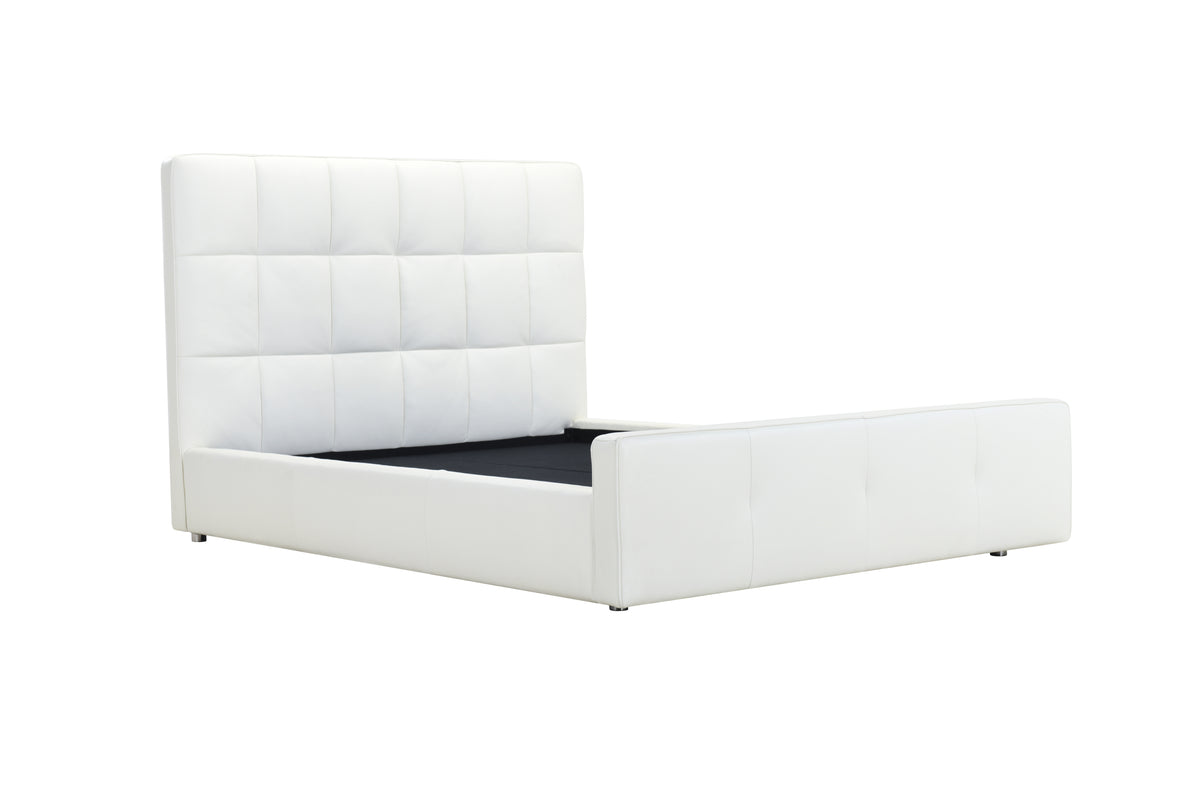 Powder Room Queen Bed - Powder Leather - ex-display sample furniture