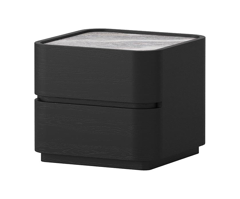 Ebony Gallery Lamp Table - Marble - Oak Black - ex-display sample furniture