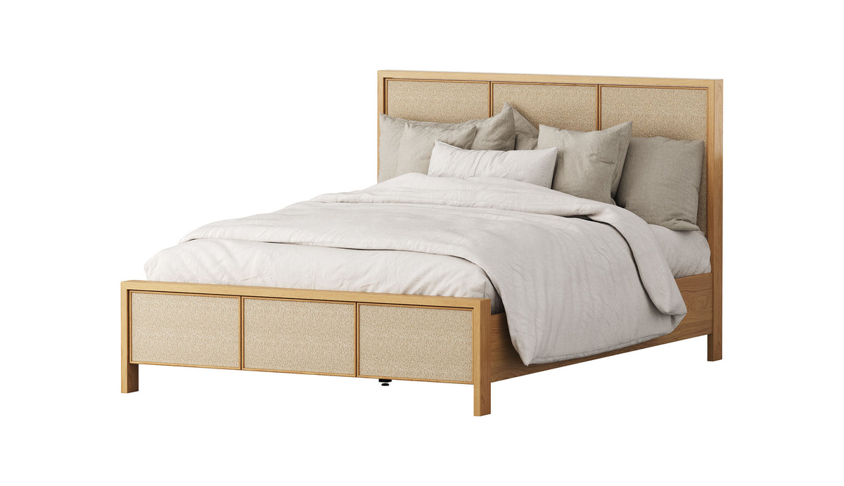 Oakridge Queen Bed - American Oak / Fabric - clearance furniture