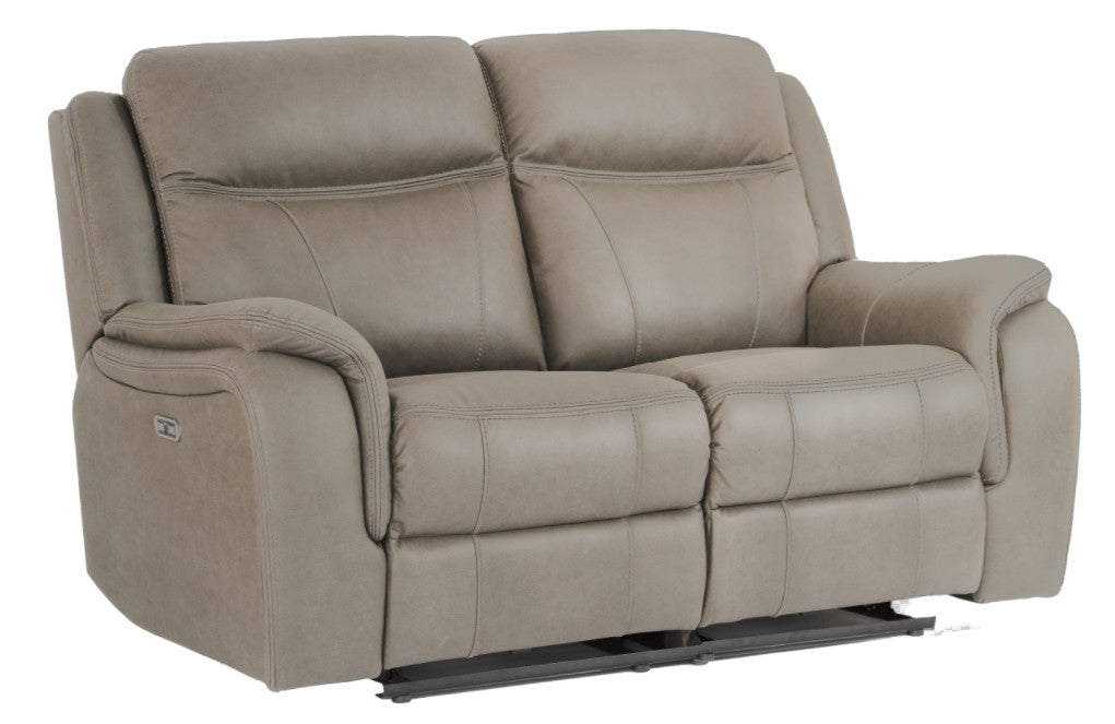 Hawthorne Sofa 2 Seater Power Recliner - Power Head Rest - Haze Fabric - clearance furniture