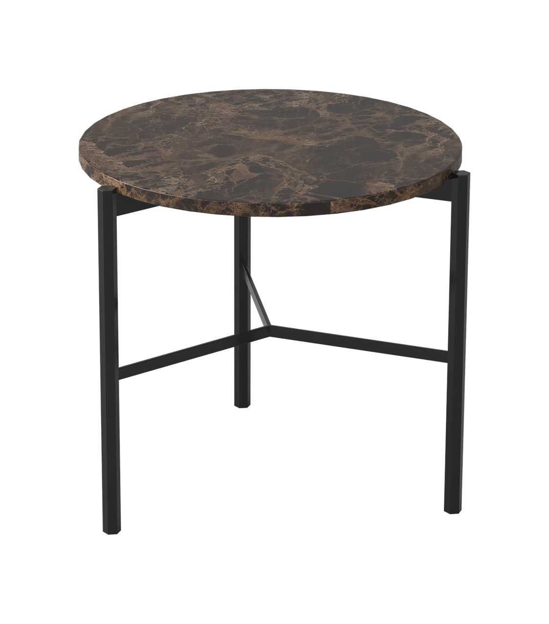 Emperor Stone Lamp Table - Dark Emperador &amp; Black Powder Coat - ex-display sample furniture