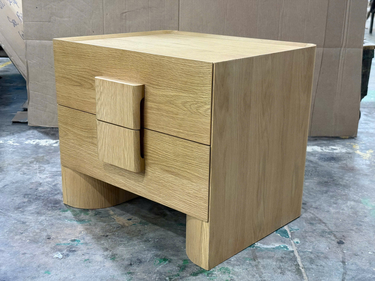 Marblewood Bedside (Timber Top) - Oak Natural - ex-display sample furniture