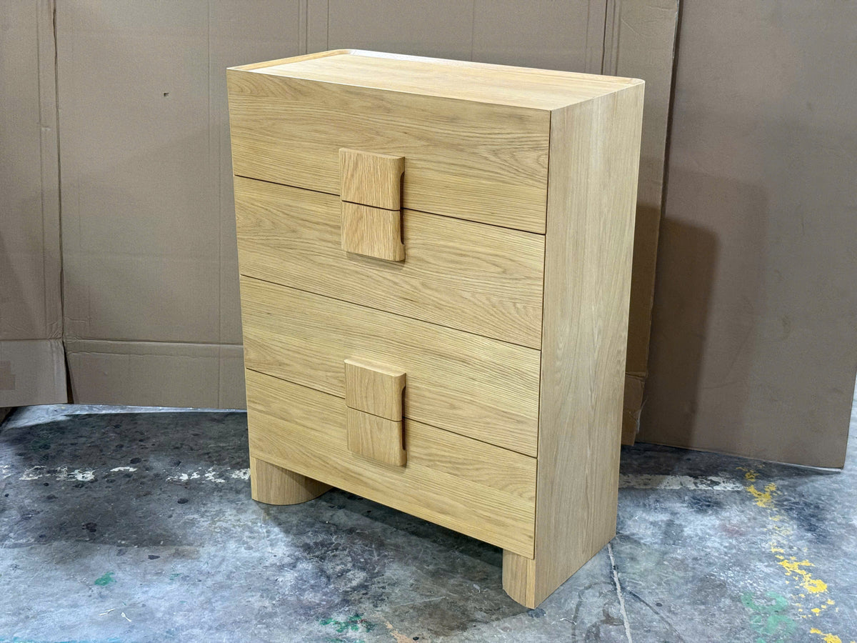 Marblewood Tallboy (Timber Top) - Oak Natural - ex-display sample furniture