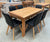 Victorian Ash Ext Dining Table 1500/2500mm + Set 6 Black Leather Swivel Chairs