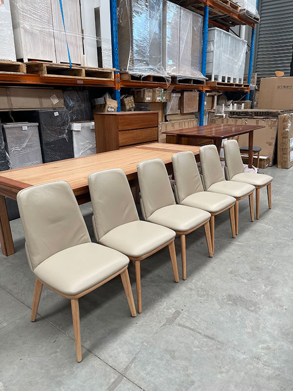 Cappuccino Leather Dining Chairs (Set of 6)