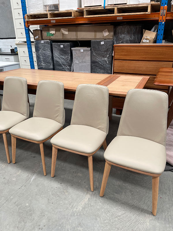 Cappuccino Leather Dining Chairs (Set of 6)